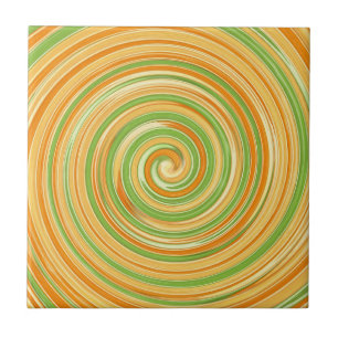 Azulejo De Cerâmica Espiral de coloridos de citros divertidos