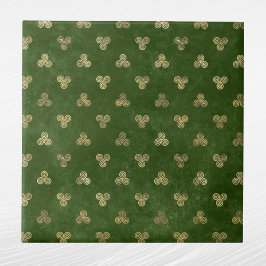 Azulejo De Cerâmica Espiral Dourado Verde Celta