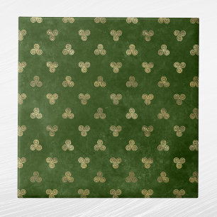 Azulejo De Cerâmica Espiral Dourado Verde Celta