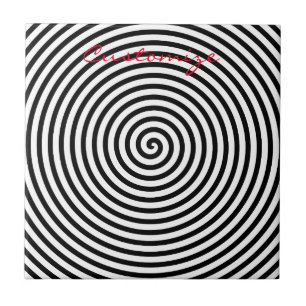 Azulejo De Cerâmica Espiral Hipnótica Redonda Thunder_Cove