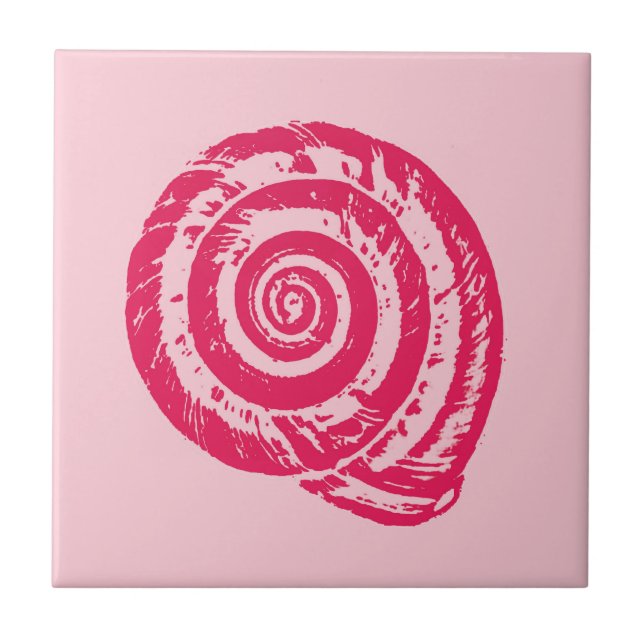 Azulejo De Cerâmica Espiral, Rosa-Coral e Rosa-Frisada-Frisada (Frente)
