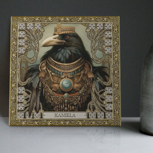 Azulejo De Cerâmica Espírito Animal do Corvo Campo Nome Personalizado