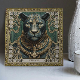Azulejo De Cerâmica Espírito da Tribo Personalizada Pantera