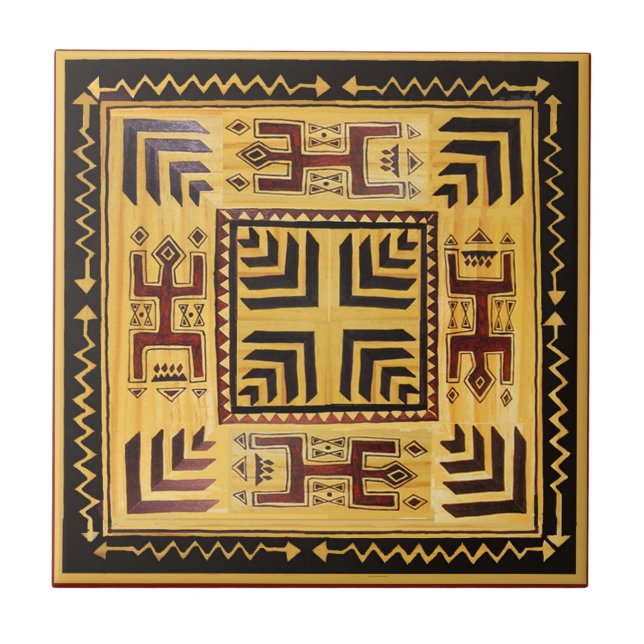 Azulejo De Cerâmica Espíritos Africanos Tribais (Frente)