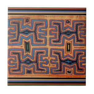 Azulejo De Cerâmica Espíritos de canoas indígenas Kuna