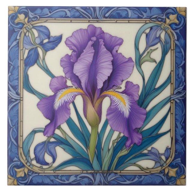 Azulejo De Cerâmica Esplendor de Íris Roxo (Frente)