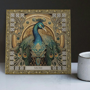 Azulejo De Cerâmica Esplendor Místico Personalizado do Pavão Joalheiro