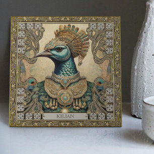 Azulejo De Cerâmica Esplendor Mystical Peacock Místico Personalizado