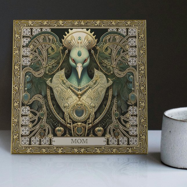 Azulejo De Cerâmica Esplendor Mystical Peacock Místico Personalizado (Criador carregado)