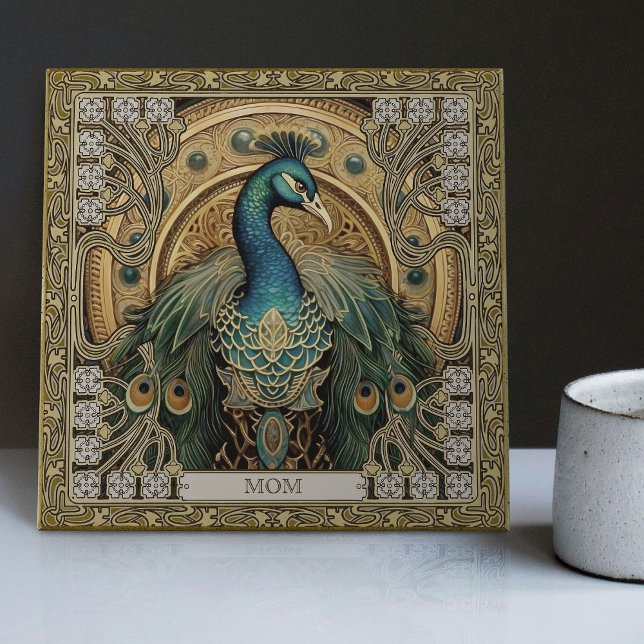 Azulejo De Cerâmica Esplendor Mystical Peacock Místico Personalizado (Criador carregado)