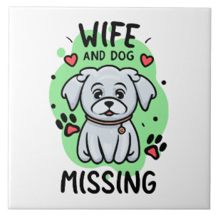 Azulejo De Cerâmica Esposa e Cachorro Desaparecidos
