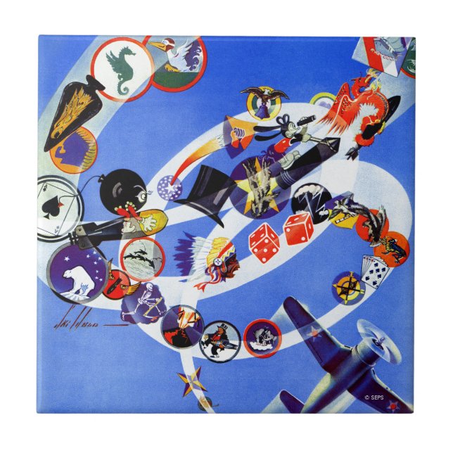 Azulejo De Cerâmica Esquadrão Insignia (Frente)