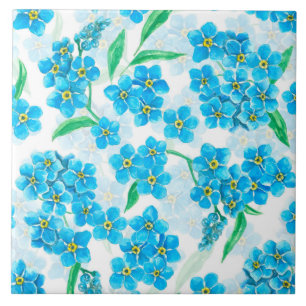 Azulejo De Cerâmica Esquece-me de não flores aquáticas