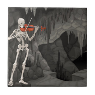 Azulejo De Cerâmica esqueleto de violino