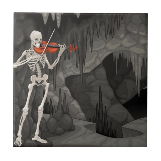 Azulejo De Cerâmica esqueleto de violino (Frente)