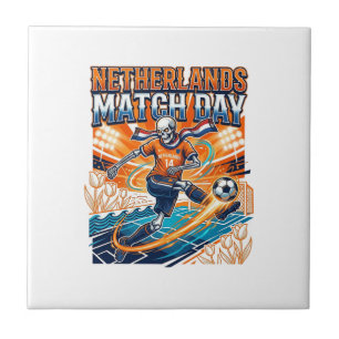 Azulejo De Cerâmica Esqueleto do Dia da Partida da Holanda Striker Nat