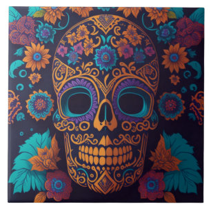 Azulejo De Cerâmica Esqueletos pintados