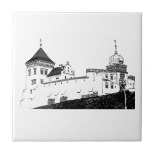 Azulejo De Cerâmica Esquema da Arquitetura do Castelo Antigo