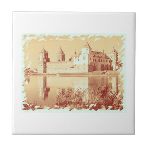 Azulejo De Cerâmica Esquema da Arquitetura do Castelo Antigo