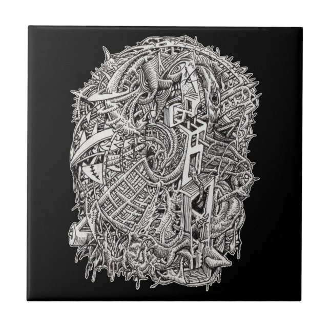 Azulejo De Cerâmica Esquerda, por Brian Benson (Frente)