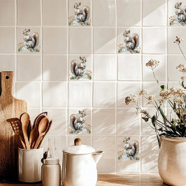 Azulejo De Cerâmica Esquilo de cinza