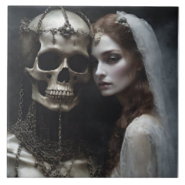 Azulejo De Cerâmica Essa noiva demoníaca se acorrentou pela corrente e