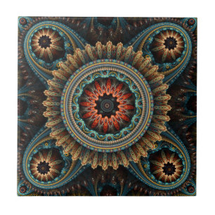 Azulejo De Cerâmica Essaouira Floral Mandala Pattern