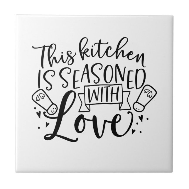 Azulejo De Cerâmica Esta Cozinha Está Vazada De Amor      (Frente)