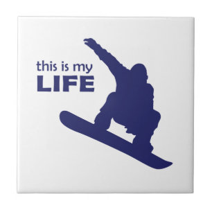 Azulejo De Cerâmica Esta É Minha Vida (Snowboard)