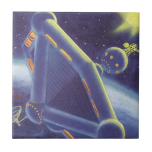 Azulejo De Cerâmica Estação Espacial Orbitante de Ficção Científica Vi