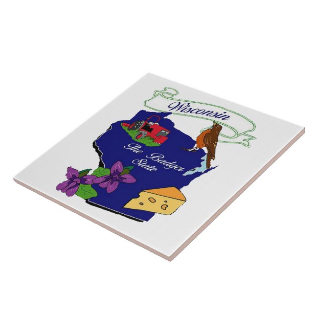 Azulejo De Cerâmica Estado de Wisconsin (Lateral)