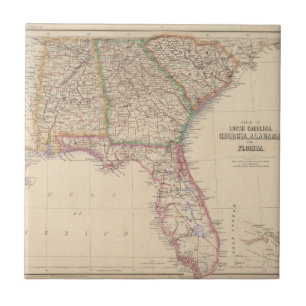 Azulejo De Cerâmica Estados de South Carolina, de Geórgia, e de