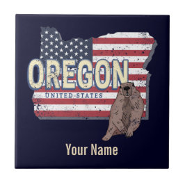 Azulejo De Cerâmica Estados Unidos do Oregon Mapa Retroativo dos EUA S