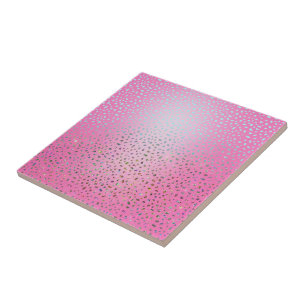 Azulejo De Cerâmica Estampa de Guepardo Rosa Brilhante