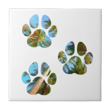 Estampas de cães - Palmeiras tropicais
