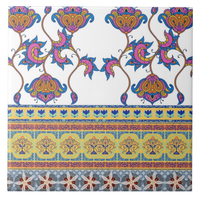 Azulejo De Cerâmica Estampas Indianas (Frente)