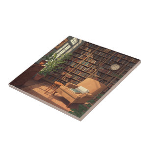Azulejo De Cerâmica Estante de Livros