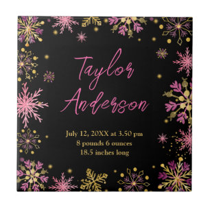 Azulejo De Cerâmica Estatísticas de Nascimento de Bebês com Flocos de