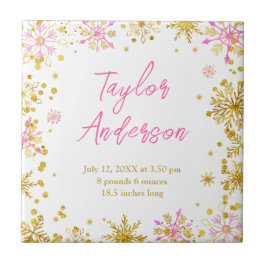 Azulejo De Cerâmica Estatísticas de Nascimento de Bebês, Flocos de Nev