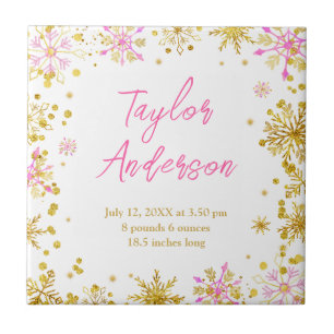 Azulejo De Cerâmica Estatísticas de Nascimento de Bebês, Flocos de Nev