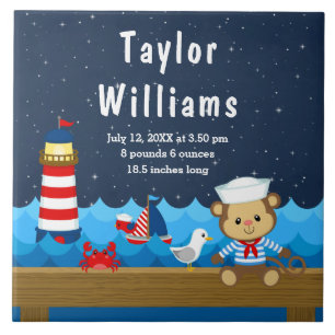 Azulejo De Cerâmica Estatísticas de Nascimento do Macaco Vermelho do M