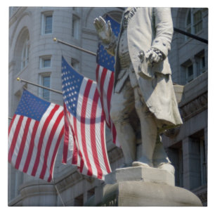 Azulejo De Cerâmica Estátua de Benjamin Franklin em Washington, DC