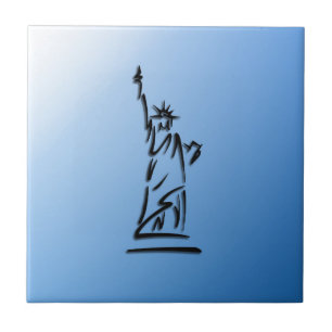 Azulejo De Cerâmica Estátua do Azul Liberdade