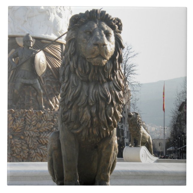 Azulejo De Cerâmica Estátua do leão (Frente)