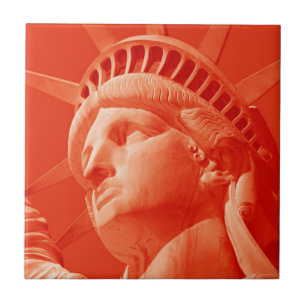 Azulejo De Cerâmica Estátua Vermelha da Liberdade