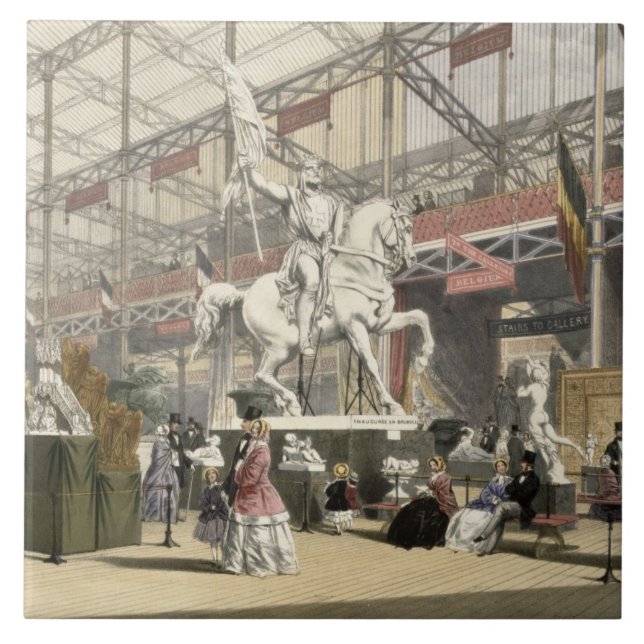 Azulejo De Cerâmica Estátuas na seção de Bélgica do grande Exhibi (Frente)