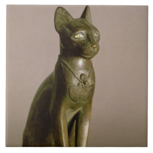 Azulejo De Cerâmica Estatueta de um gato que representa a deusa Bastet