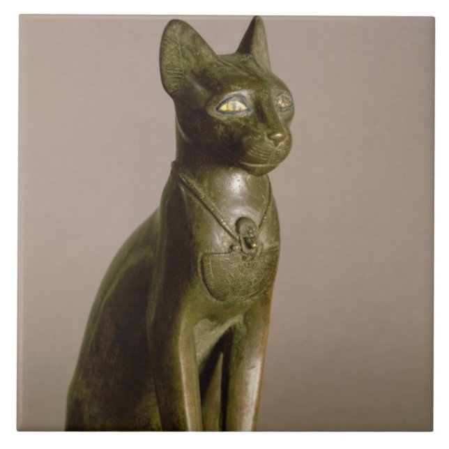 Azulejo De Cerâmica Estatueta de um gato que representa a deusa Bastet (Frente)