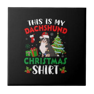 Azulejo De Cerâmica este é o meu natal dachshund
