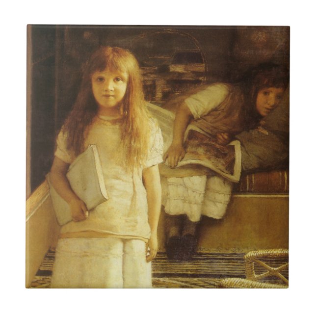 Azulejo De Cerâmica Este é o nosso canto por Sir Lawrence Alma Tadema (Frente)